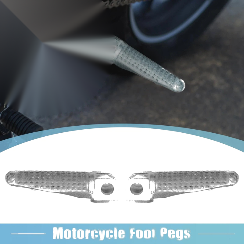 Pair 12mm Aluminium Alloy Motorcycle Footrest Footpeg Foot Rest Silver Tone