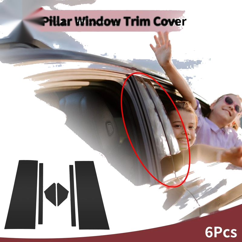 Ford Bronco (2021-2023) Black 6 Pcs Car Door Pillar Window Trim
