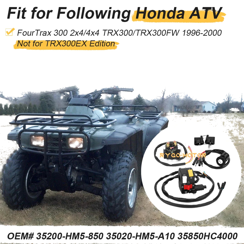 Honda FourTrax 300 TRX300 TRX300FW Handlebar & Starter Relay Switch (1996-2000)