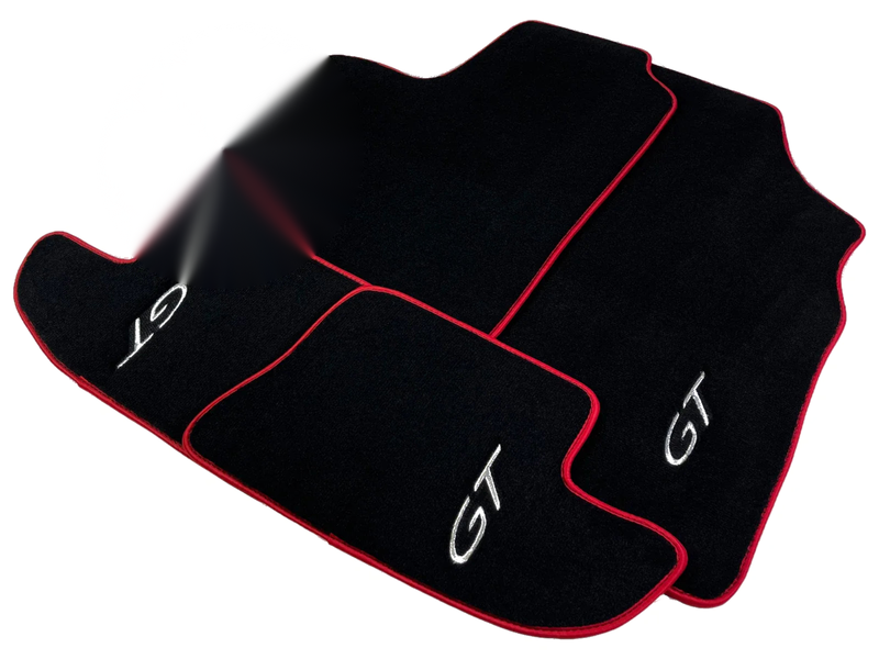 Bentley Continental GT 2012-2017 Black Carpets with Red Trim Floor Mats