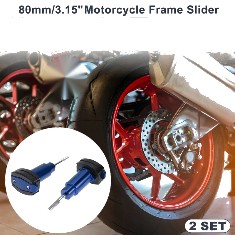 2 x 1.1 Aluminum Alloy Plastic Motorcycle Slider Frame Blue