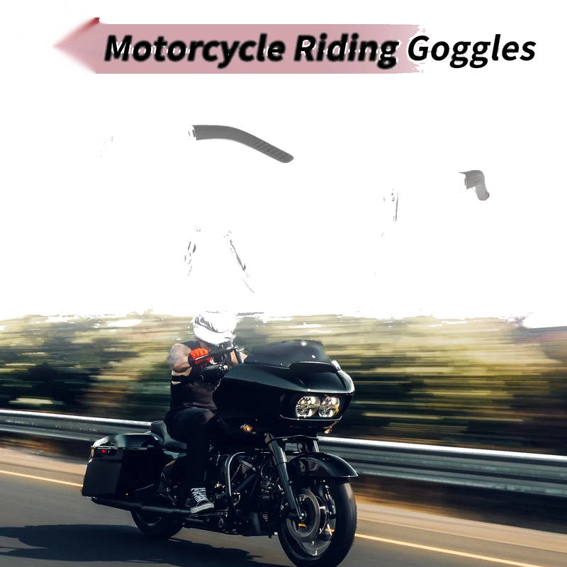 Motorcycle Riding Goggles Transparent Lens White Frame PC Cycling Sunglasses