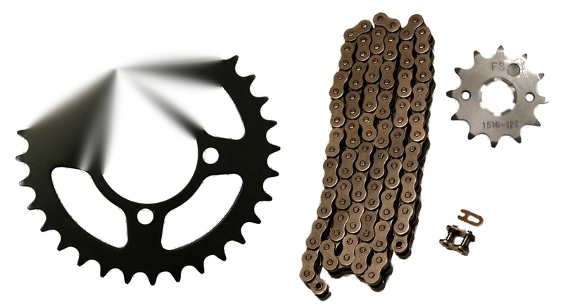 Yamaha Breeze 125 Natural 520x74 Drive Chain & 12/32 Sprockets (1989–2004)