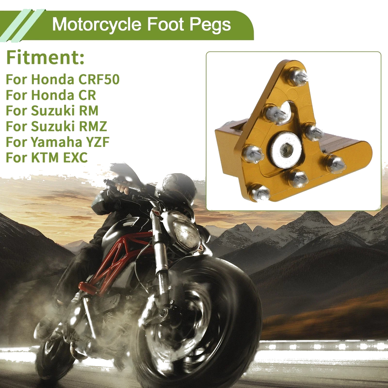 Honda CRF50 Foot Pegs / 1 Pc / Gold Tone Foot Pedal