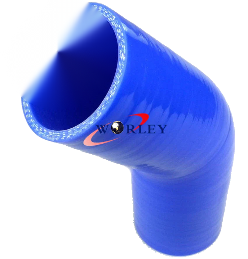 Silicone 45° Reducer Elbow Joiner Hose Pipe 64mm-70mm 2.5" 2.75" - BLUE