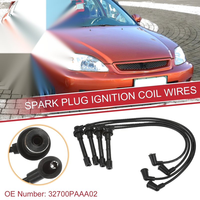 Honda Accord 4 Pcs Spark Plug Wire Ignition Coil Cable (1994-2002)
