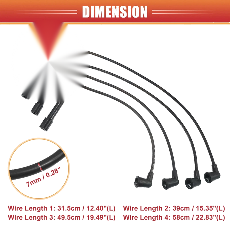 Honda Accord 4 x Spark Plug Wire Ignition Coil Cables (1994-2002)