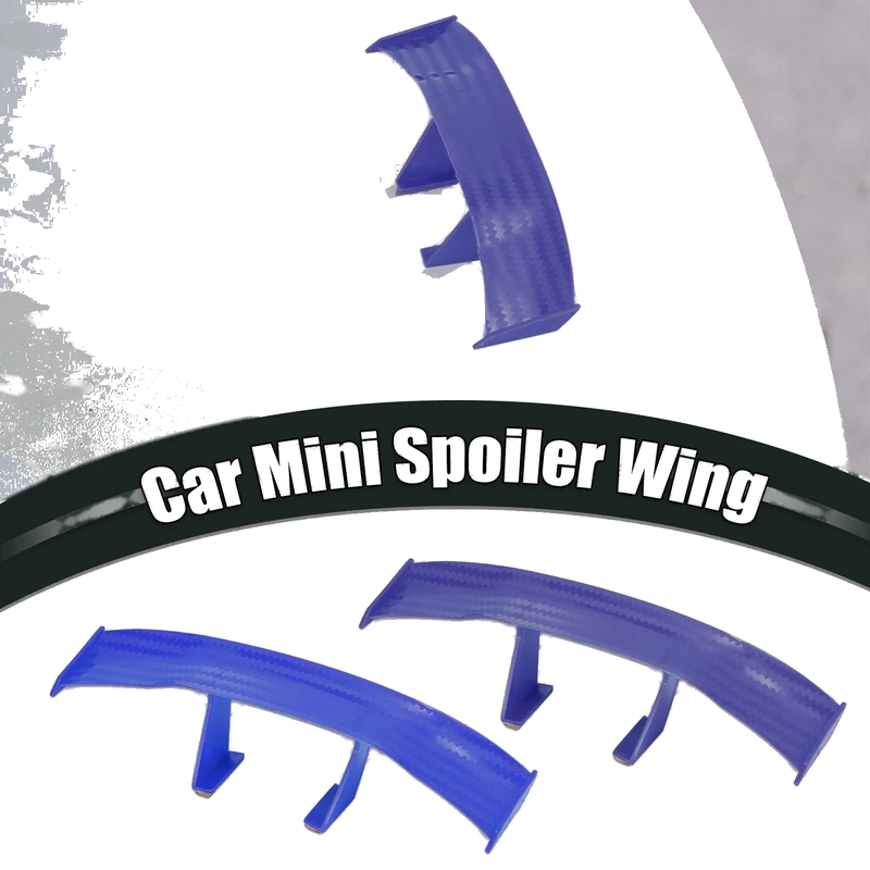Car 3 x Universal Mini Spoiler Wing Tail Decoration Blue ABS