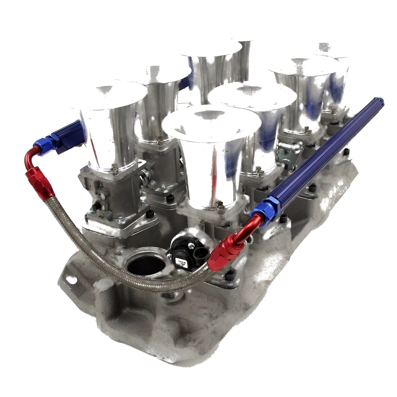 Chevy SBC 350 Downdraft EFI Stack Intake Manifold System