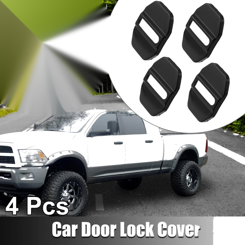 Dodge 4 x Door Lock Latches Covers Protector Stainless Steel