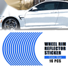 Make Model 16pcs Wheel Rim Sticker Reflective Stripe Blue