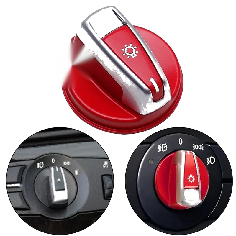 BMW E90 E92 3 Series Red Headlight Turn Knob Switch Cap (2005–2013)