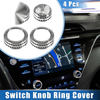 Toyota Camry 4pcs AC Audio Volume Tune Switch Knob Ring Cover Silver Tone
