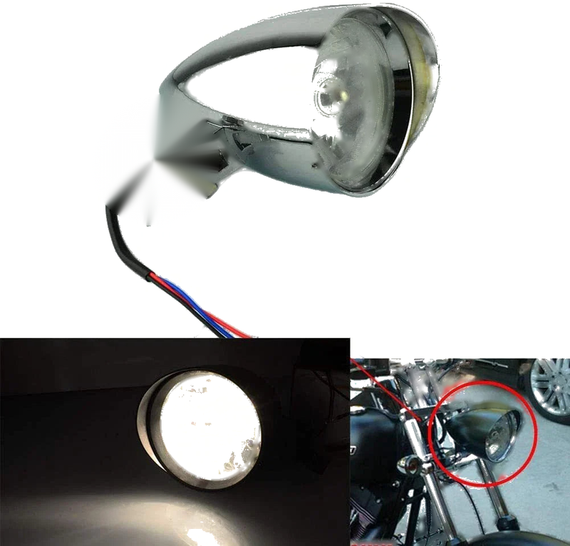 Motorcycle Bobber Chopper Dyna Softail 6" Chrome Bullet Headlight Lamp