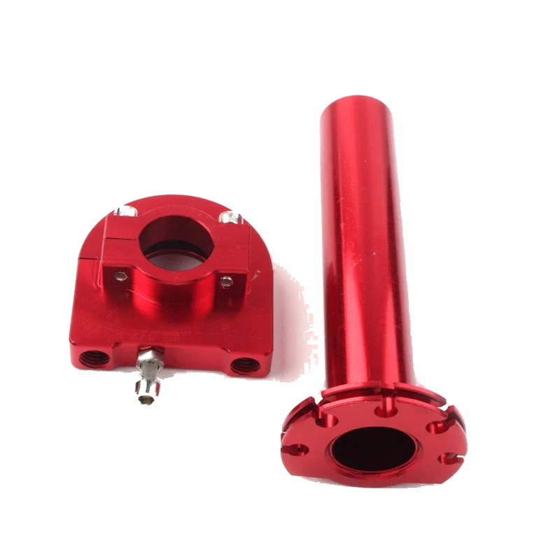 Universal Moto CNC Red 7/8in Turn Twist Throttle Handlebar Tube
