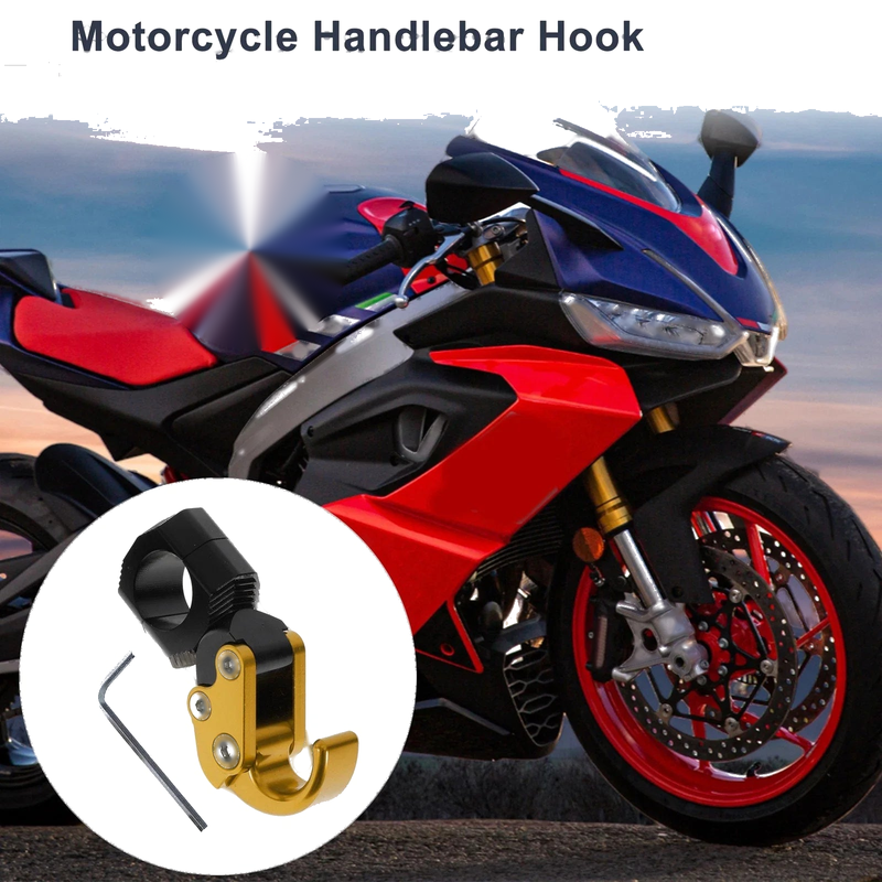 1 x Arc Aluminum Alloy Motorcycle Hanging Hook Hexagon Wrench Gold Tone