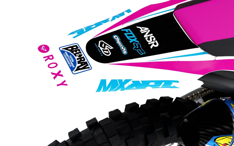 Husqvarna TC 65 Ripped Pink Custom Graphics Kit Decals (2017-2023)