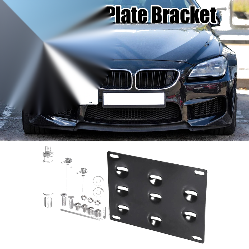 Ford Front Bumper Tow Hook License Plate Mount Bracket