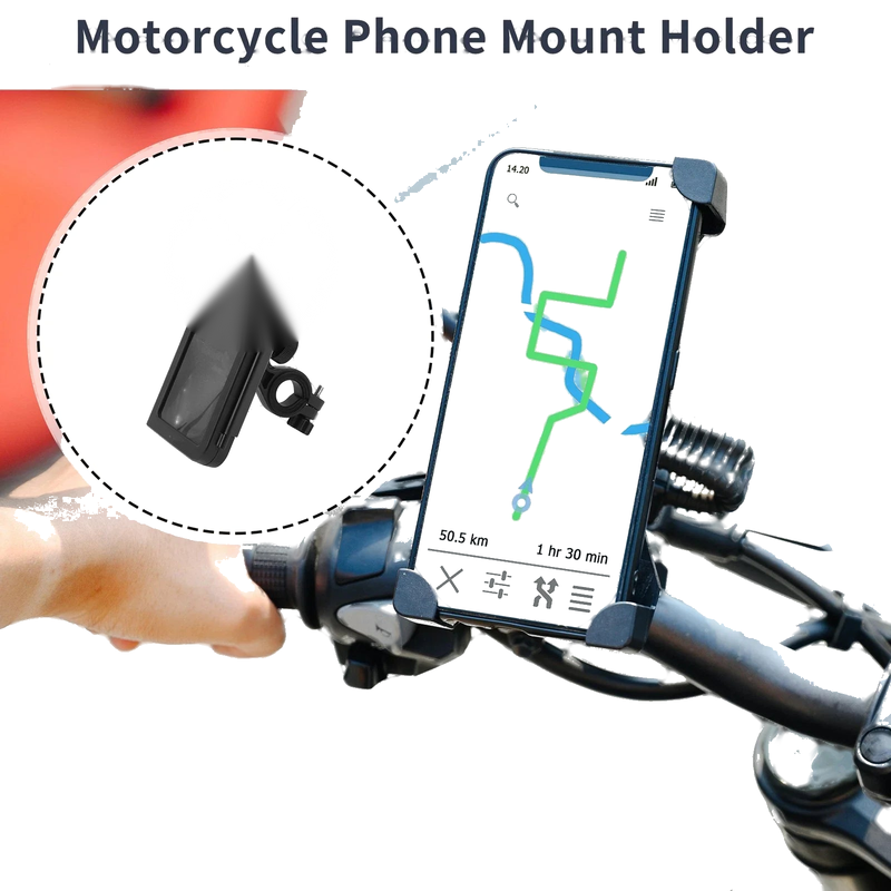 Motorcycle Handlebar ABS PC Phone Mount Holder 4.7-7 in