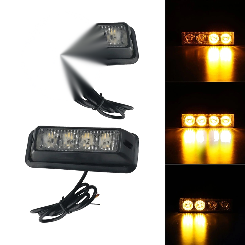 Car LED Car Light Flash Light Strobe Orange Amber DC 12V