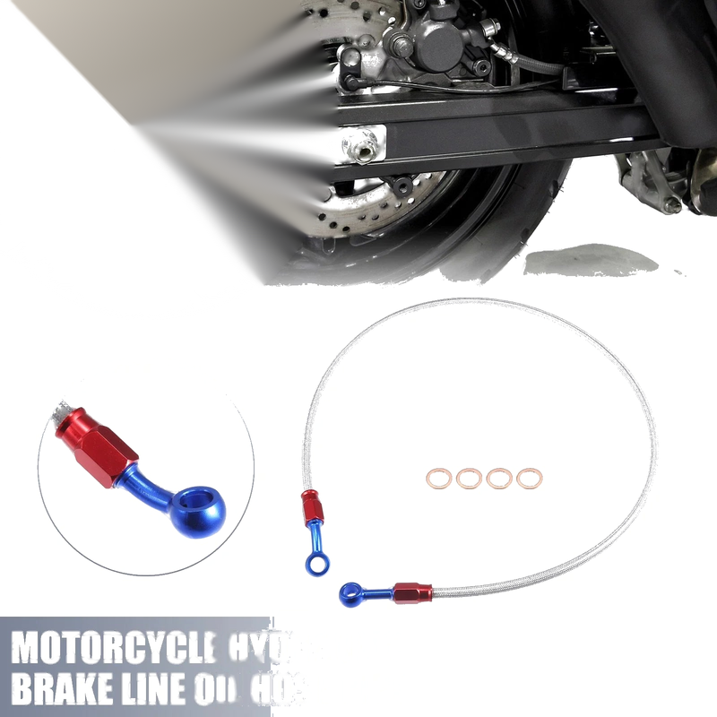 Set / 80cm 31.50" Length / Motorcycle Hydraulic Brake Line Silver Tone