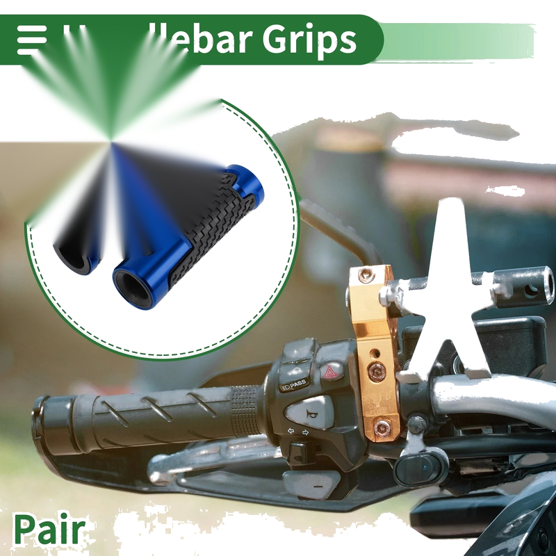 Motorcycle Universal 0.87x0.94 Hand Grips Cover Blue Non Slip