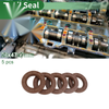 Oil Seal 28x47x7mm FKM Rubber Brown 5 Pcs