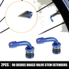 Motorcycle Blue 2 x 90 Degree Tire Valve Stems