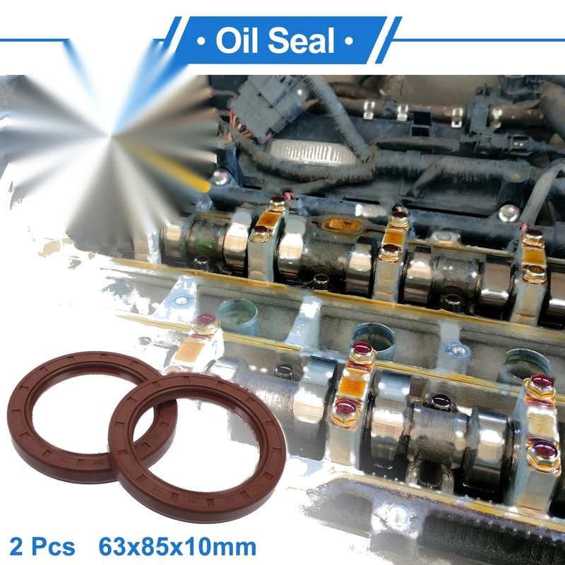 Oil Seal Rotary Shaft Seal FKM Rubber 63x85x10mm Brown 2 x