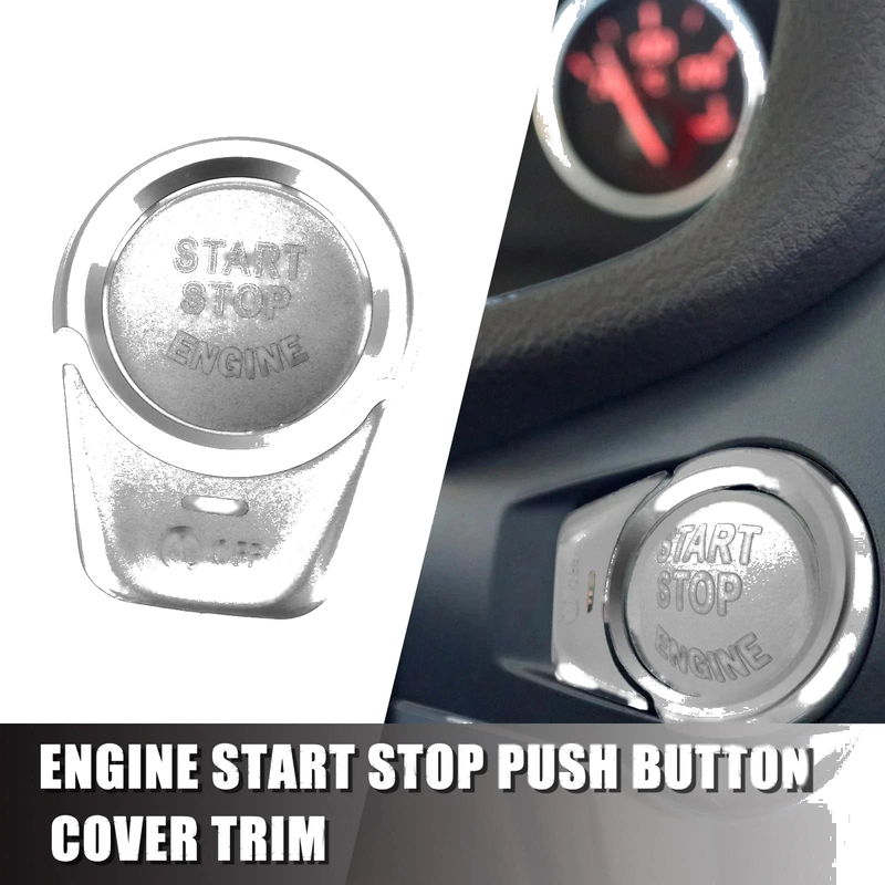 BMW Silver Tone Start Stop Button Cover Sticker
