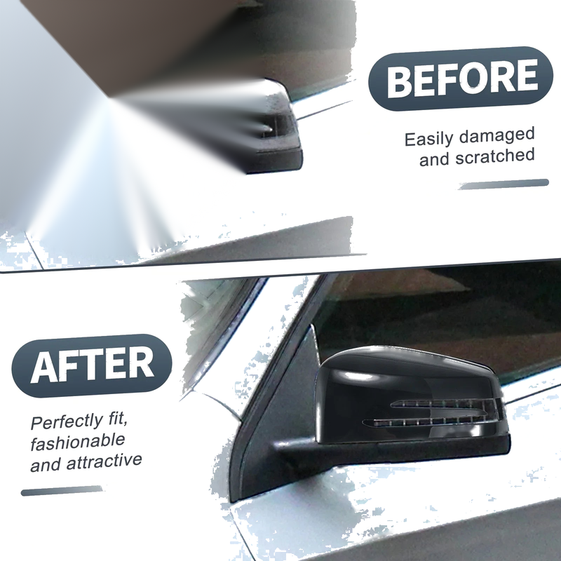 Mercedes-Benz W176 W204 W212 W211 Rearview Mirror Cover Cap Gloss Black