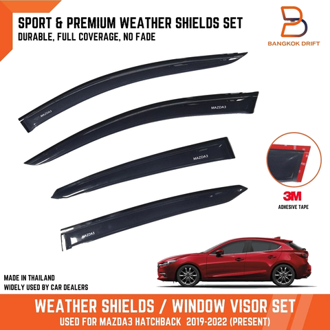 Mazda 3 BP Hatchback Weather Shield Window Visor Rain Guard (19-23)