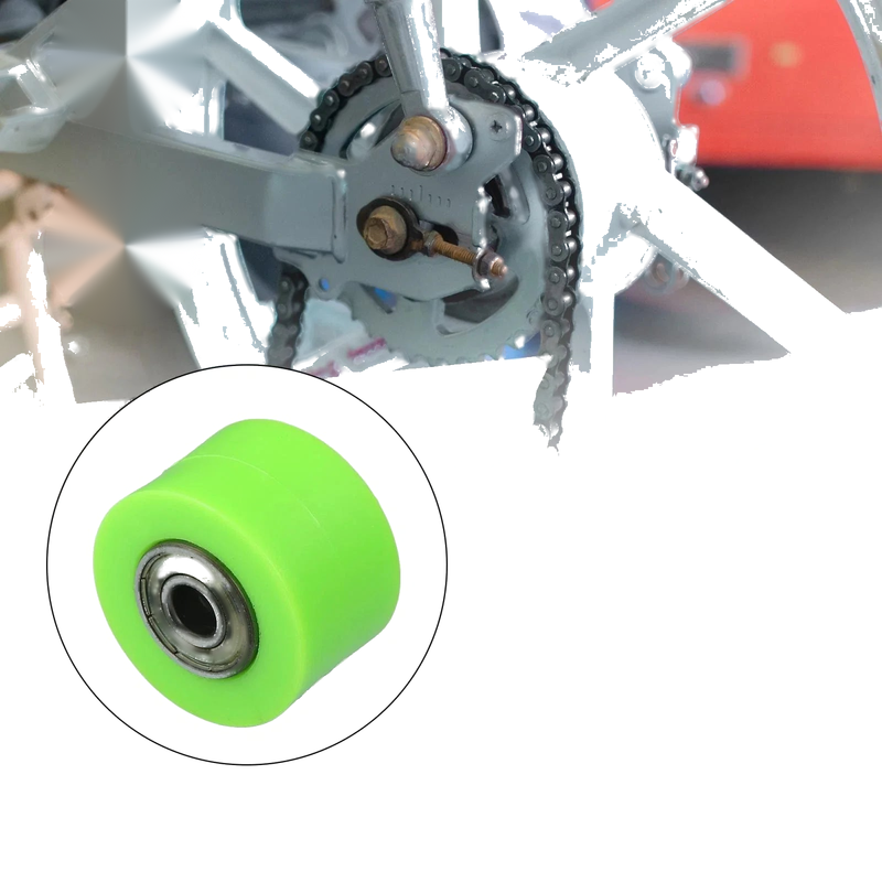 Motorcycle 8mm Drive Chain Pulley Roller Slider Tensioner Rubber Wheel