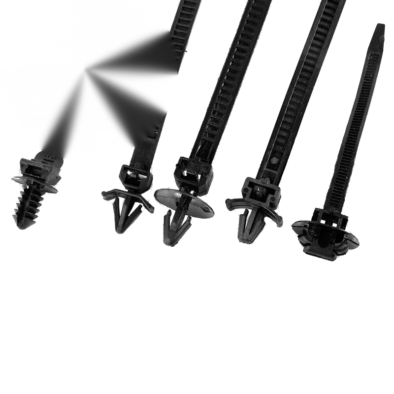 Car Chassis Zip Ties 5D 100 Pcs/Set Push Mount Winged Cable Ties