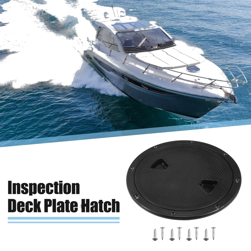 Boat - Marine Inspection Cover Black 8" Deck Plate Hatch
