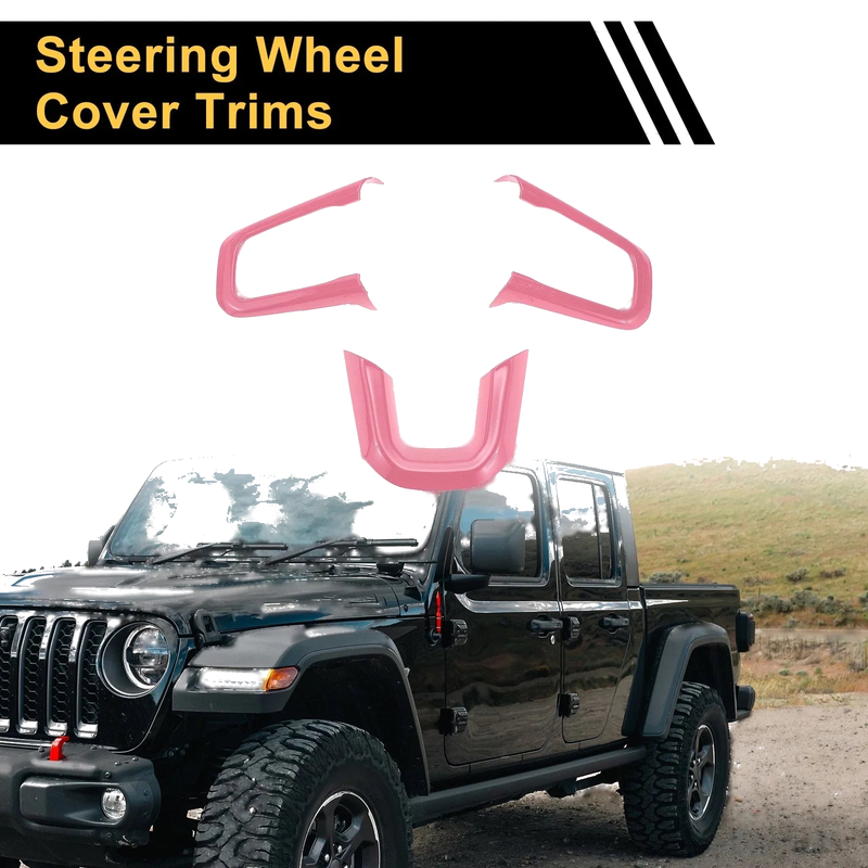 Jeep Wrangler JL JLU (2018-2024) - Pink Steering Wheel Cover Trim