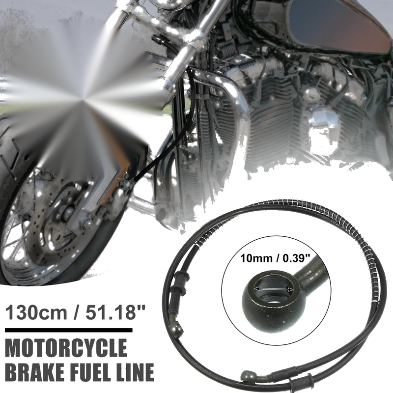 Motorcycle Braided Brake Clutch Oil Hoses / 130cm 10mm 28 Degree /
