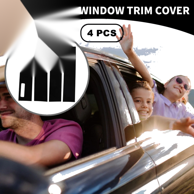 Ford F-150 (2015-2021) Black 4 Pcs Window Trim Covers