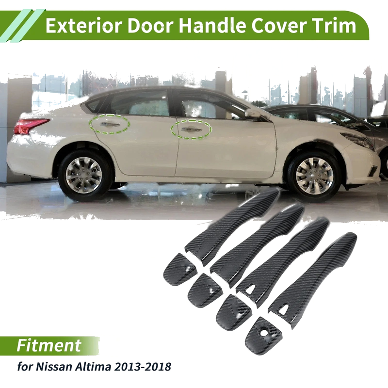 Nissan Altima Carbon Fiber Black Exterior Door Handle Cover Trim (2013-2018)