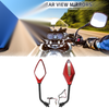Motorcycle Rear View Black Red Iron Plastic 1 Set M10 Handlebar Mirrors