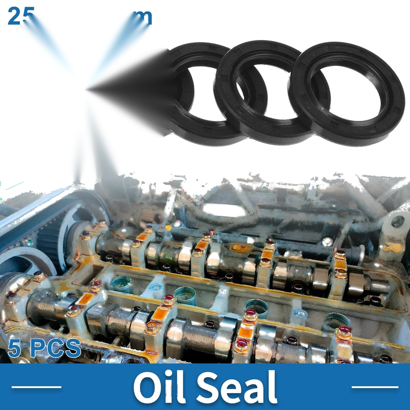 Oil Seal / 25x37x6mm / Seal Ring Rotary Shaft Seal Nitrile Rubber Black 5 Pcs