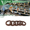 Oil Seal 23.5x31.5x4.5mm Seal Ring Rotary Shaft Seal FKM Rubber Brown 5 pcs