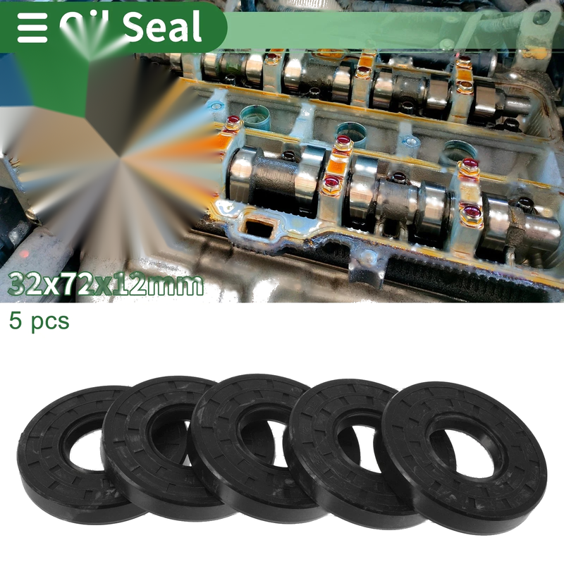 Oil Seal / 32x72x12mm / Seal Ring Rotary Shaft Seal NBR Rubber 5 Pcs