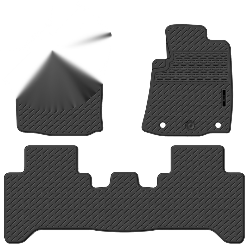 Toyota Hilux Full Set Custom Fit Moulded Rubber Floor Mats (2015–2019)