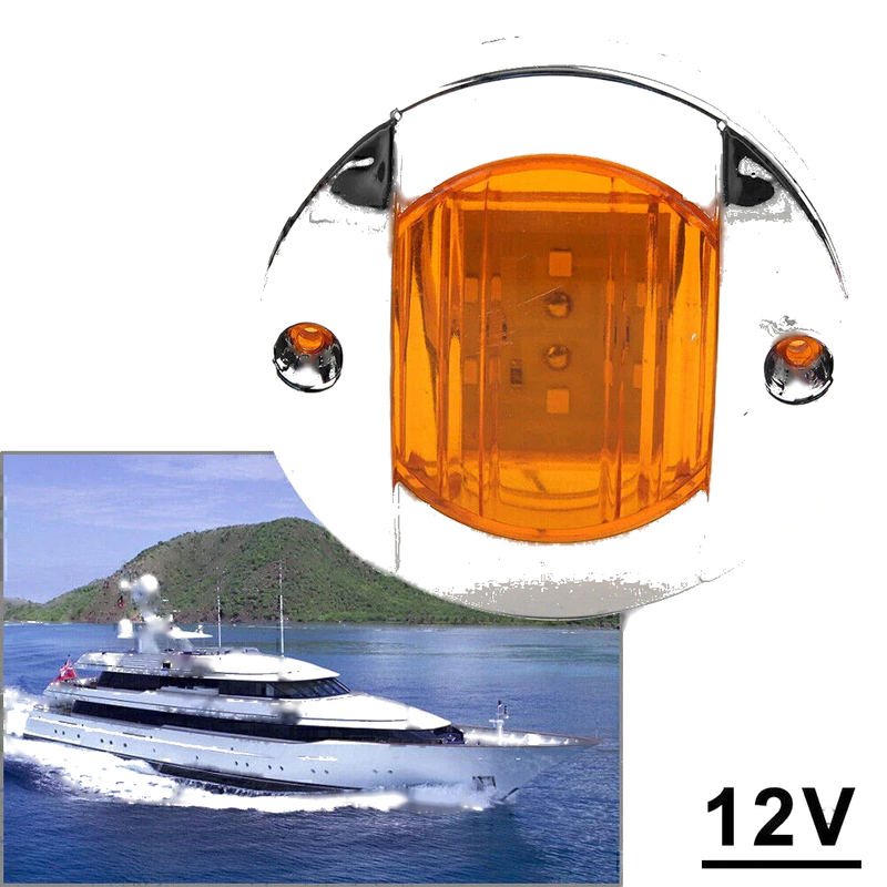 Truck Trailer RV Boat 1x 12V LED Yellow Side Marker Lights