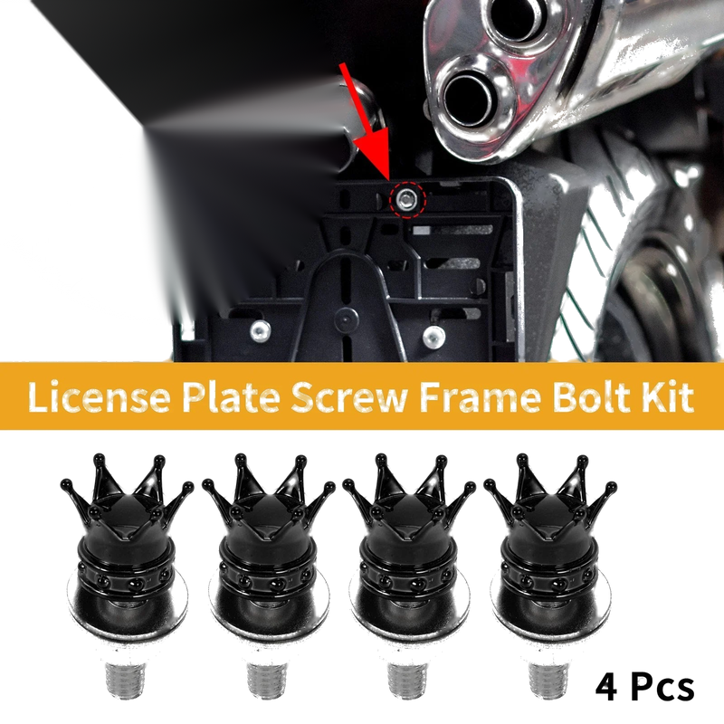 License Plate Screws Cover / 35mm Black 4Pcs / Universal Motorcycle