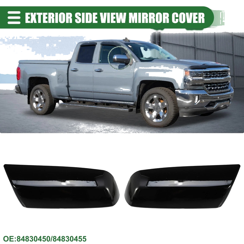 Chevrolet Silverado 1500 Gloss Black 1 x Rearview Mirror Cover (2014-2019)