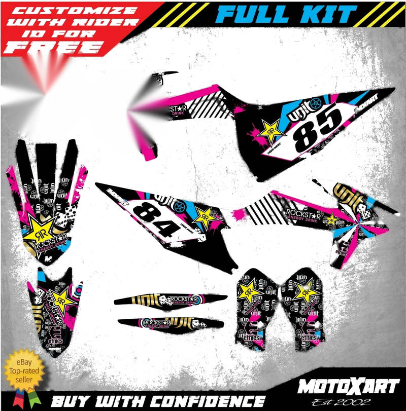 KTM SX 125 150 250 Custom Decal Kit RUSH Stickers (2019-2020)