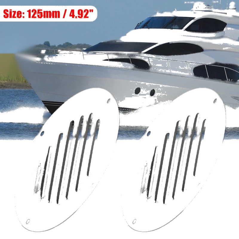 2 x 5 Inch Round Marine Boat Louvered Ventilation Panel Cover