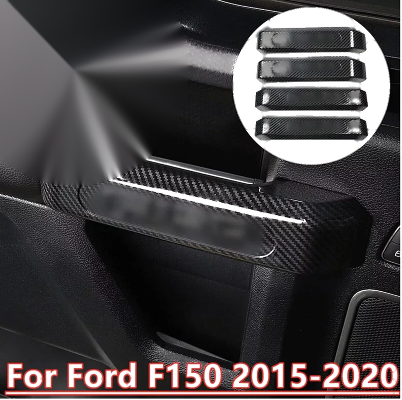 Ford F-150 4X Carbon Fiber Interior Door Handle Cover Trim (2015–2020)